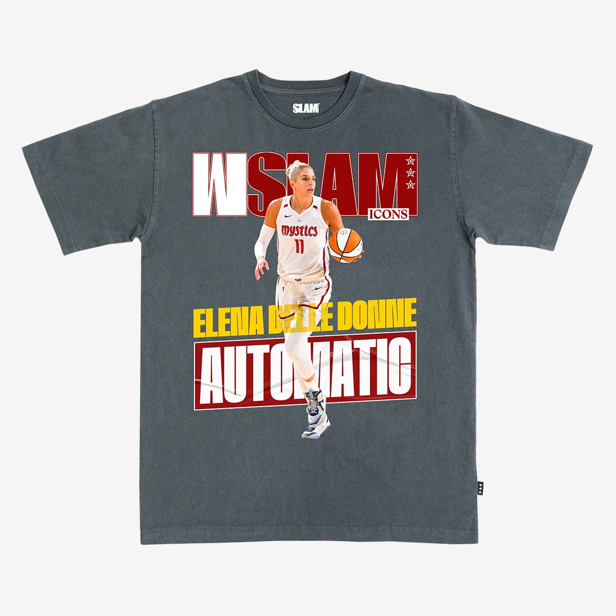 Unisex WSLAM Elena Delle Donne Charcoal Washington Mystics Cover T-Shirt - Court Origins