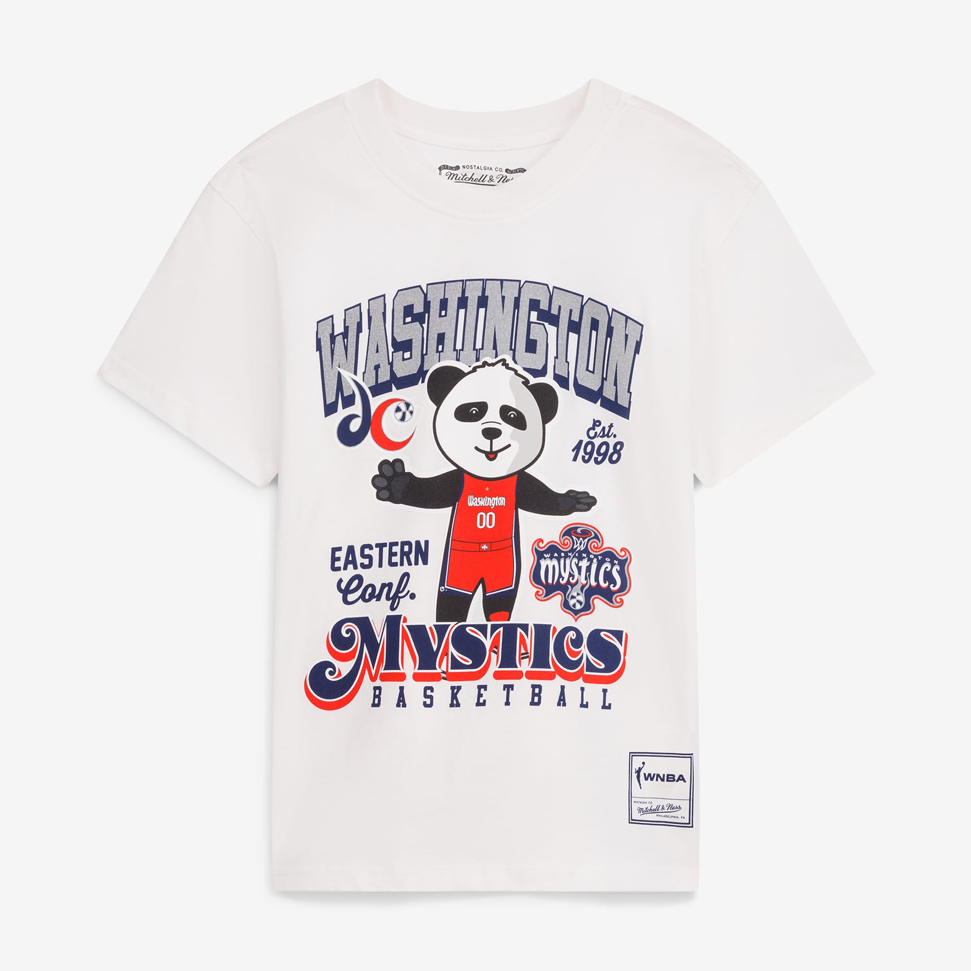 T-shirt Mitchell & Ness Washington Mystics blanc « Terre de la liberté » pour jeunes (poids lourd)