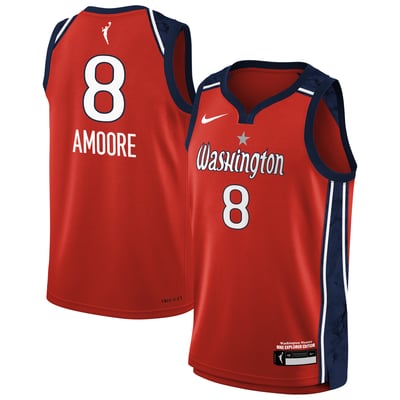 Georgia Amoore Washington Mystics Nike Youth Victory Player Jersey - Explorer Edition - Red