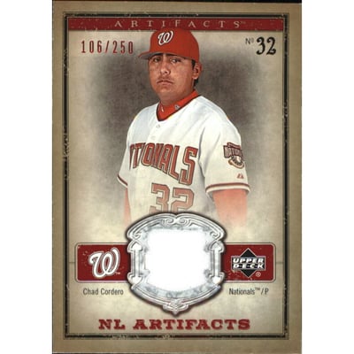 2006 Artifacts AL/NL Artifacts Red #CHN Chad Cordero Jsy/250