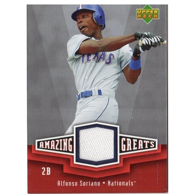 2006 Upper Deck Amazing Greats Materials #AS Alfonso Soriano Jsy