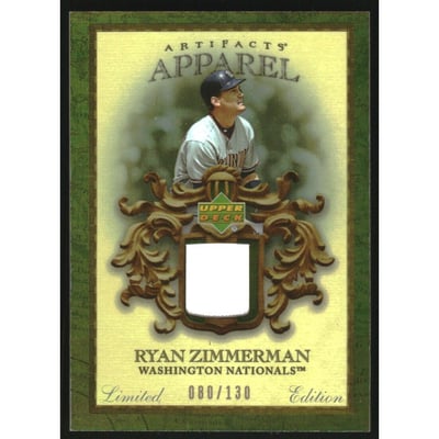2007 Artifacts MLB Apparel Limited #RZ Ryan Zimmerman