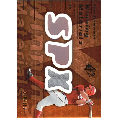 2007 SPx Winning Materials 199 Bronze #RZ Ryan Zimmerman/199