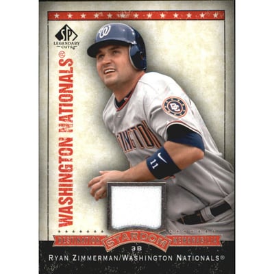 2008 SP Legendary Cuts Destination Stardom Memorabilia #RZ Ryan Zimmerman