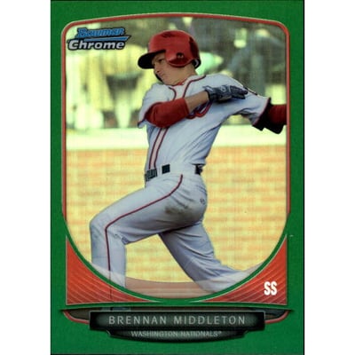 2013 Bowman Chrome Draft Draft Picks Green Refractors #BDPP73 Brennan Middleton