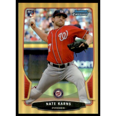 2013 Bowman Chrome Gold Refractors #115 Nate Karns