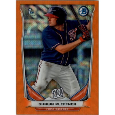 2014 Bowman Chrome Prospects Green Refractors #BCP50 Shawn Pleffner