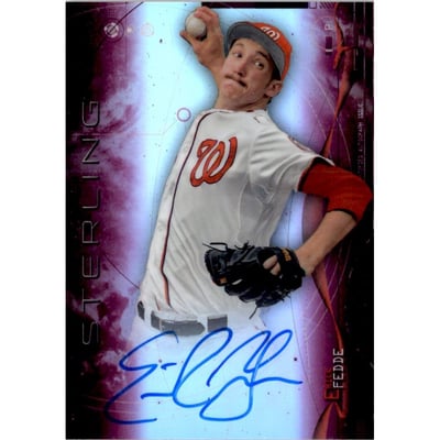 2014 Bowman Sterling Prospect Autographs Magenta Refractors #BSPAEF Erick Fedde