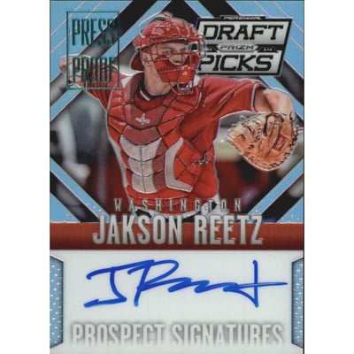 2014 Panini Prizm Perennial Draft Picks Prospect Signatures Prizms Press Proof #77 Jakson Reetz