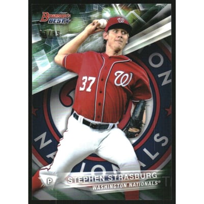 2016 Bowman's Best Green Refractors #52 Stephen Strasburg