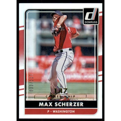 2016 Donruss Stat Line Career #100 Max Scherzer/117