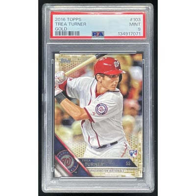 2016 Topps Gold #103 Trea Turner RC /2016 PSA 9