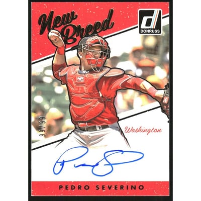 2017 Donruss New Breed Autographs Gold #NBPS Pedro Severino/99