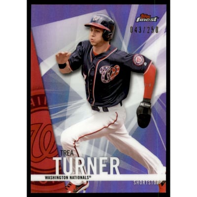 2017 Finest Purple Refractors #7 Trea Turner