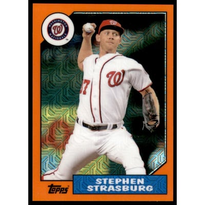 2017 Topps '87 Topps Silver Pack Chrome Orange #87SS Stephen Strasburg S2