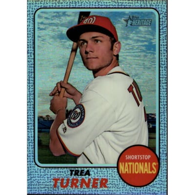 2017 Topps Heritage Chrome Purple Refractors #THC485 Trea Turner