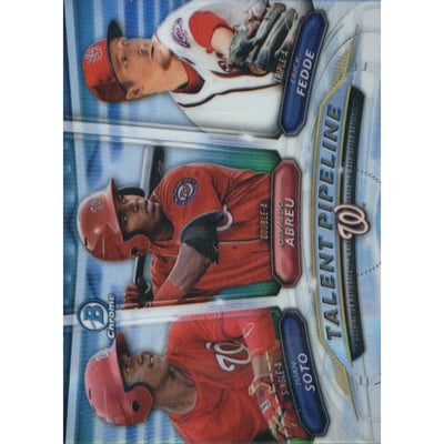 2018 Bowman Chrome Talent Pipeline Refractors #TPWAS Erick Fedde/Juan Soto/Osvaldo Abreu