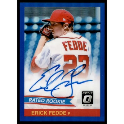2018 Donruss Optic Rated Rookies '84 Retro Signatures Blue #25 Erick Fedde/60