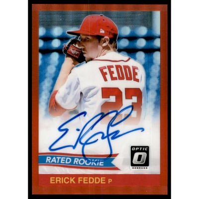 2018 Donruss Optic Rated Rookies '84 Retro Signatures Red #25 Erick Fedde/50