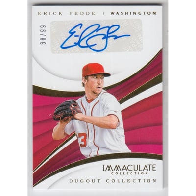 2018 Immaculate Collection Dugout Collection Autographs #11 Erick Fedde/99