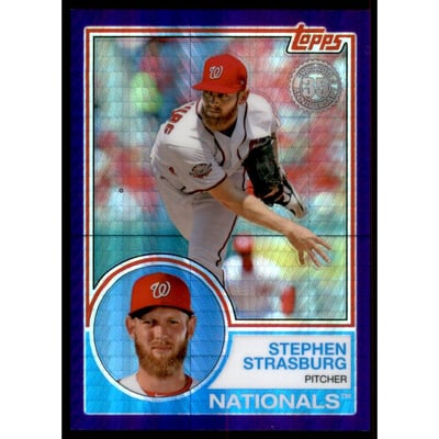 2018 Topps '83 Topps Silver Pack Chrome Purple Refractors #135 Stephen Strasburg