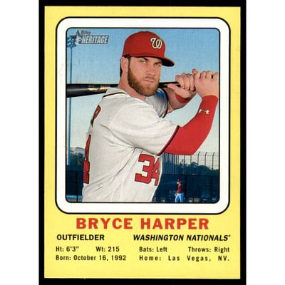2018 Topps Heritage '69 Collector Cards #69CCBH Bryce Harper
