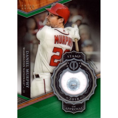 2018 Topps Tribute Stamp of Approval Relics Green #SOADM Daniel Murphy