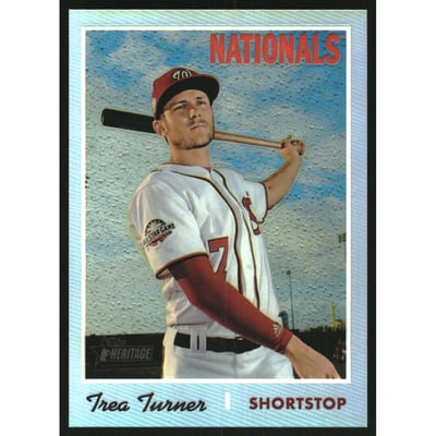 2019 Topps Heritage Chrome Refractors #THC455 Trea Turner