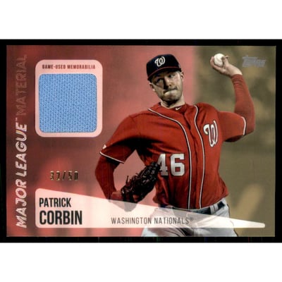2019 Topps Update Major League Materials Gold #MLMPC Patrick Corbin
