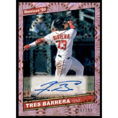 2020 Donruss Retro '86 Signatures Pink Fireworks #57 Tres Barrera/199