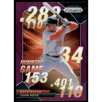 2020 Panini Prizm Numbers Game Prizms Purple #1 Juan Soto