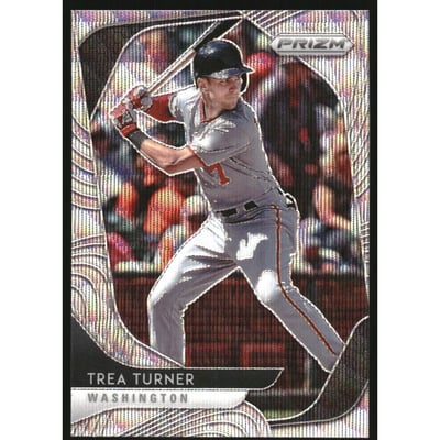 2020 Panini Prizm Prizms Blue Wave #148 Trea Turner