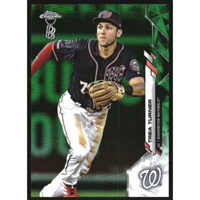 2020 Topps Chrome Ben Baller Green Refractors #7 Trea Turner
