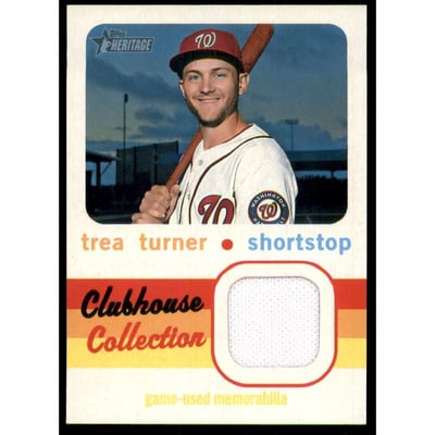 2020 Topps Heritage Clubhouse Collection Relics #CCRTT Trea Turner