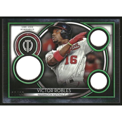 2020 Topps Tribute Triple Relics Green #TTRVR Victor Robles
