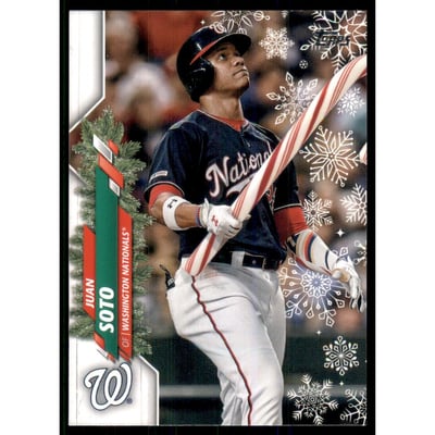 2020 Topps Walmart Holiday Photo Variations #HW196 Juan Soto/candy cane bat