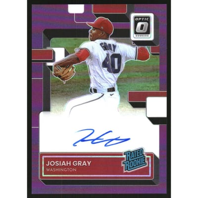 2022 Donruss Optic Rated Rookies Signatures Purple #12 Josiah Gray/100