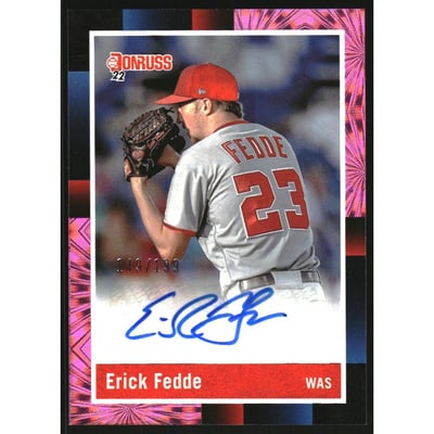 2022 Donruss Retro '88 Signatures Pink Fireworks #62 Erick Fedde/199