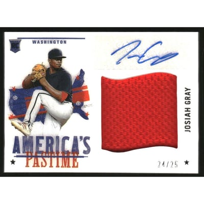 2022 Panini Chronicles America's Pastime Material Signatures #9 Josiah Gray/25