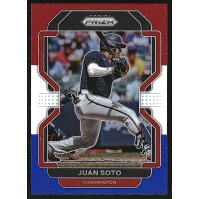 2022 Panini Prizm Prizms Red White and Blue #117 Juan Soto T2