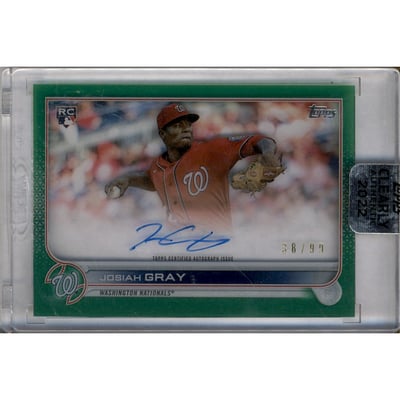 2022 Topps Clearly Authentic Autographs Green #CAAJG Josiah Gray