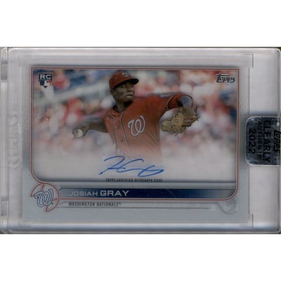 2022 Topps Clearly Authentic Autographs #CAAJG Josiah Gray
