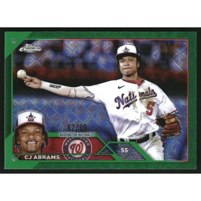 2023 Topps Chrome Logofractor Green Refractors #185 CJ Abrams