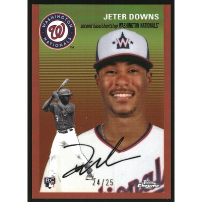 2023 Topps Chrome Platinum Anniversary Orange Refractors #378 Jeter Downs