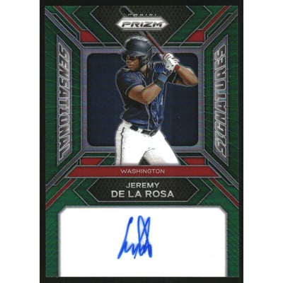 2024 Panini Prizm Sensational Signatures Prizms Green #58 Jeremy De La Rosa