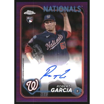 2024 Topps Chrome Rookie Autographs Purple Refractors #RARGA Robert Garcia