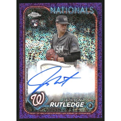2024 Topps Chrome Rookie Autographs Purple Speckle Refractors #RAJRU Jackson Rutledge