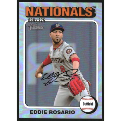 2024 Topps Heritage Chrome Silver Refractors #518 Eddie Rosario HN/225