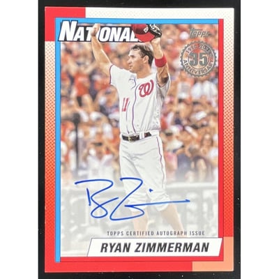 2025 Topps 1990 Topps Baseball Autographs Series 1 #90A-RZ Ryan Zimmerman Auto