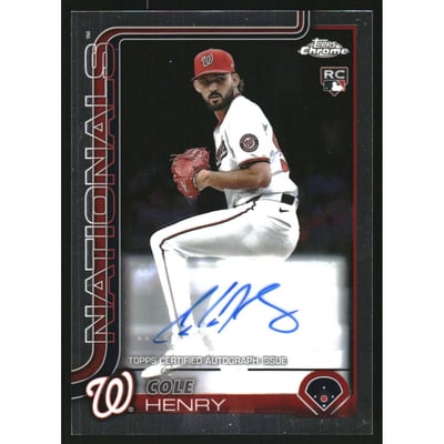 2025 Topps Chrome Update Autographs #ACCH Cole Henry